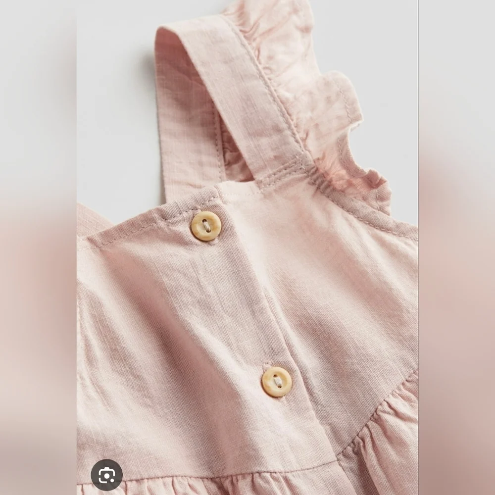 H&M Blush Pink Ruffle Strap Dress